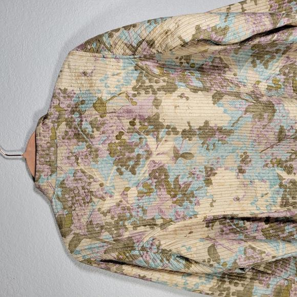 Soft by Avenue Beige Floral Silk Quilted Lightweight Jacket Women Size 14/16 - Picture 7 of 10